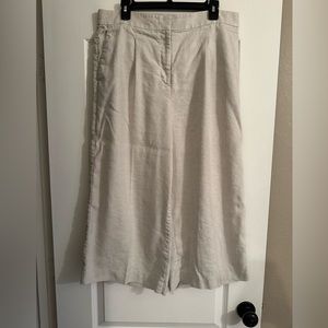 Ann Taylor Linen Wide Leg Crop Pant